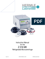 Instruction Manual For The Refrigerated Microcentrifuge