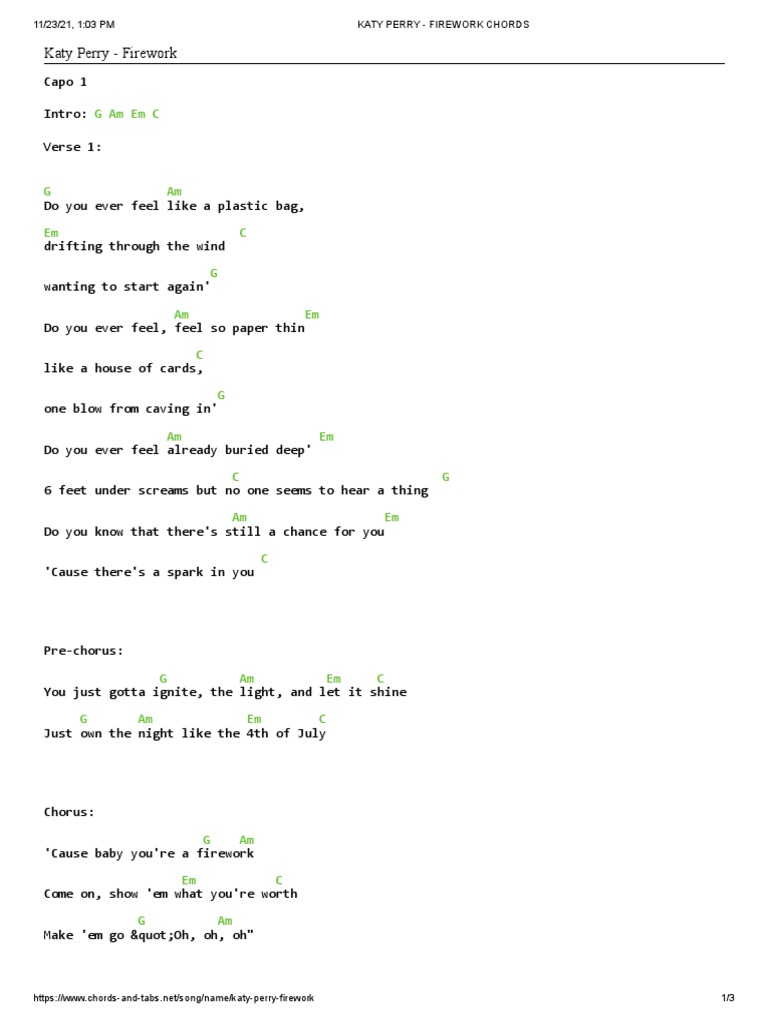 Firework | PDF | Song Structure | Songs