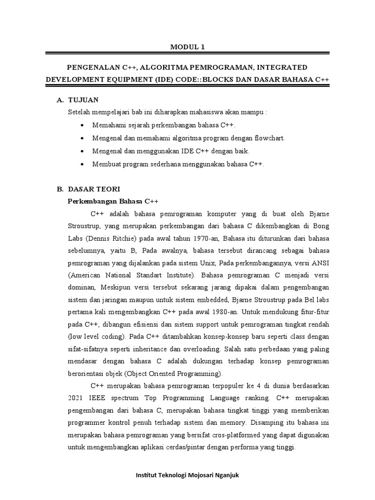 Pengenalan C++ dan IDE Code::Blocks | PDF | Teknologi & Rekayasa