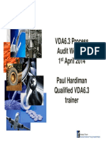VDA6.3 Process Audit Webinar 1 St April 2014. Paul Hardiman Qualified VDA6.3 Trainer