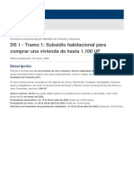 DS 1 - Tramo 1 - Subsidio Habitacional para Comprar Una Vivienda de Hasta 1.100 UF