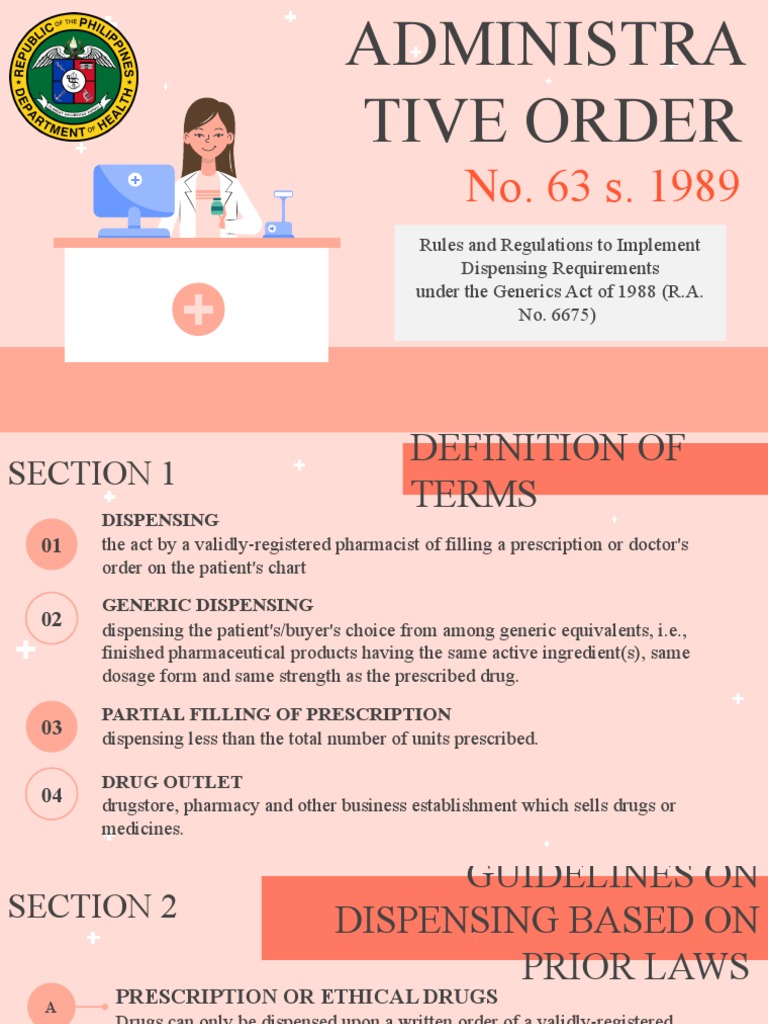 Rules and Regulations To Implement Dispensing Requirements Under The