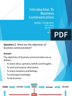 Introduction To Business Communication: Module-1 Assignment