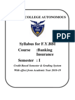 Syllabus For F.Y.BBI Course:Banking Insurance Semester: I