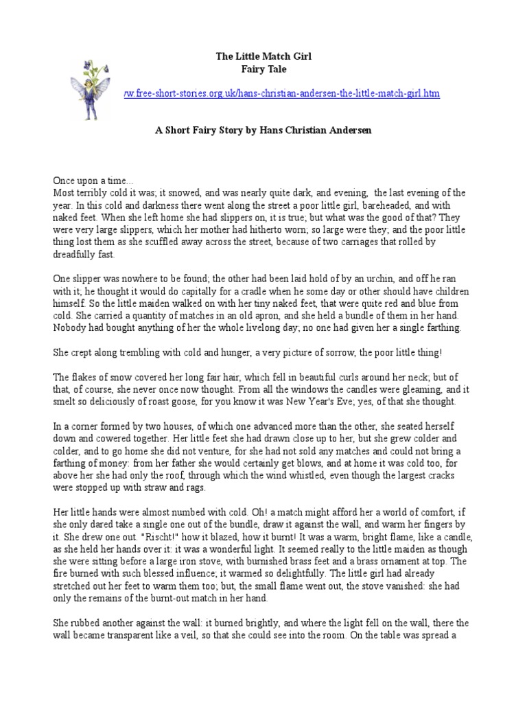 The Little Match Girl Summary PDF