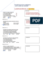 CLASIFICACIÓN DE LA MATERIA Práctica