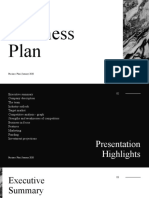 Black and White Simple Business Plan Presentation