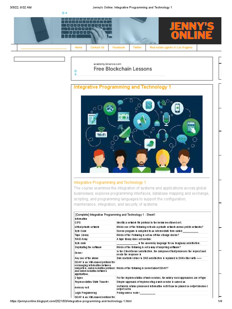 Integrative Programming and Technology 1 Part 2 | PDF | Computer ...