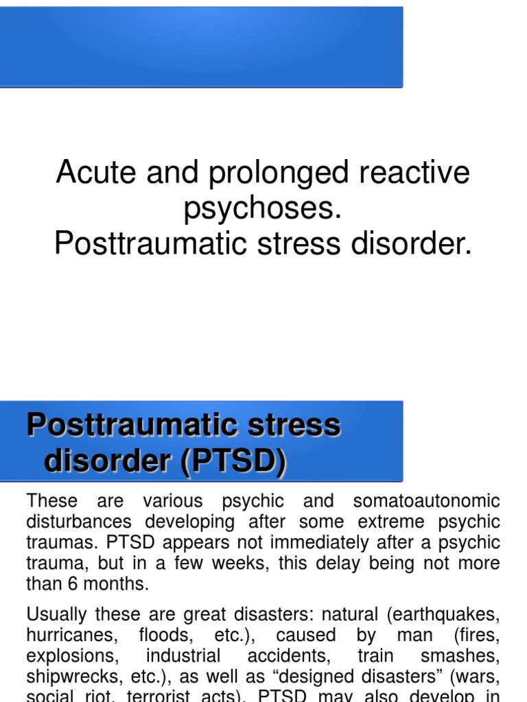 Sem2 Topic 4 PTSD PDF Psychosis Paranoia