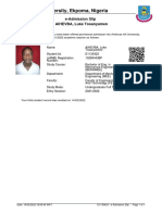 Ambrose Alli University, Ekpoma, Nigeria: E-Admission Slip AIHEVBA, Luke Tosanyamen