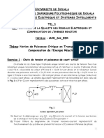 TD1 - Cours Contrôle Qualité Réseaux Electriques Et Compensation Energie Réactive - M2R - SCI - EER