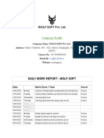 Company Profile: Daily Work Report - Wolf Soft