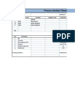 Process Analysis Sheet Format