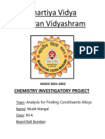 Analysis of Alloys in Investigatory Chemistry Project