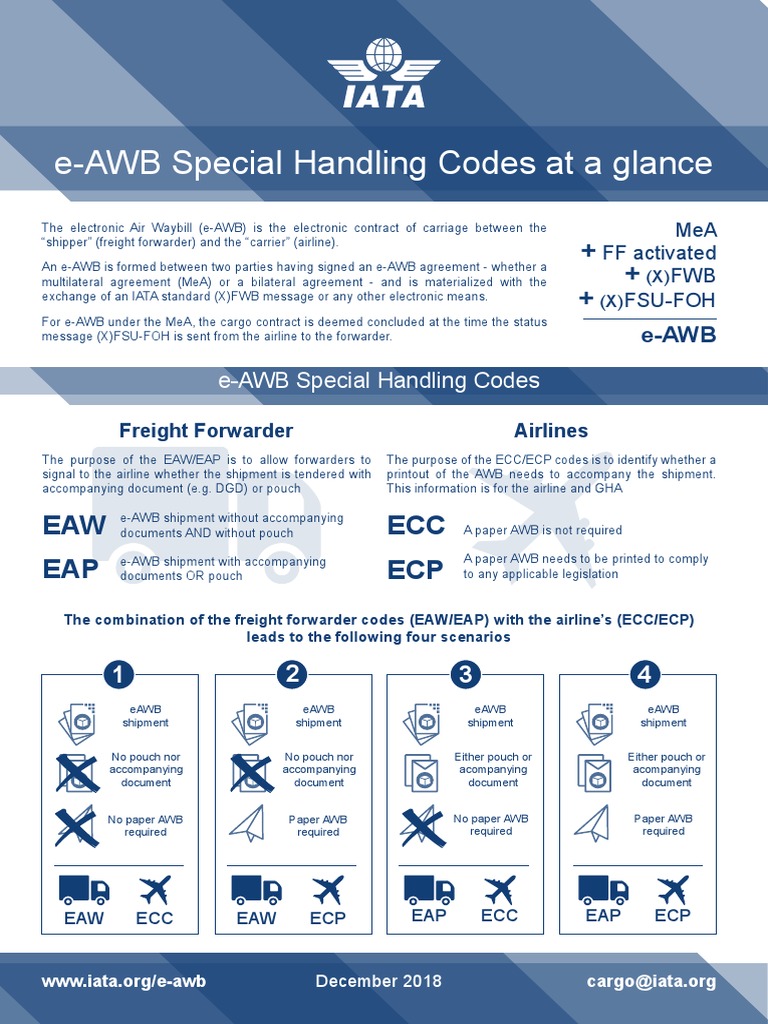 e-AWB Special Handling Codes at A Glance: EAW EAP ECC ECP | PDF ...