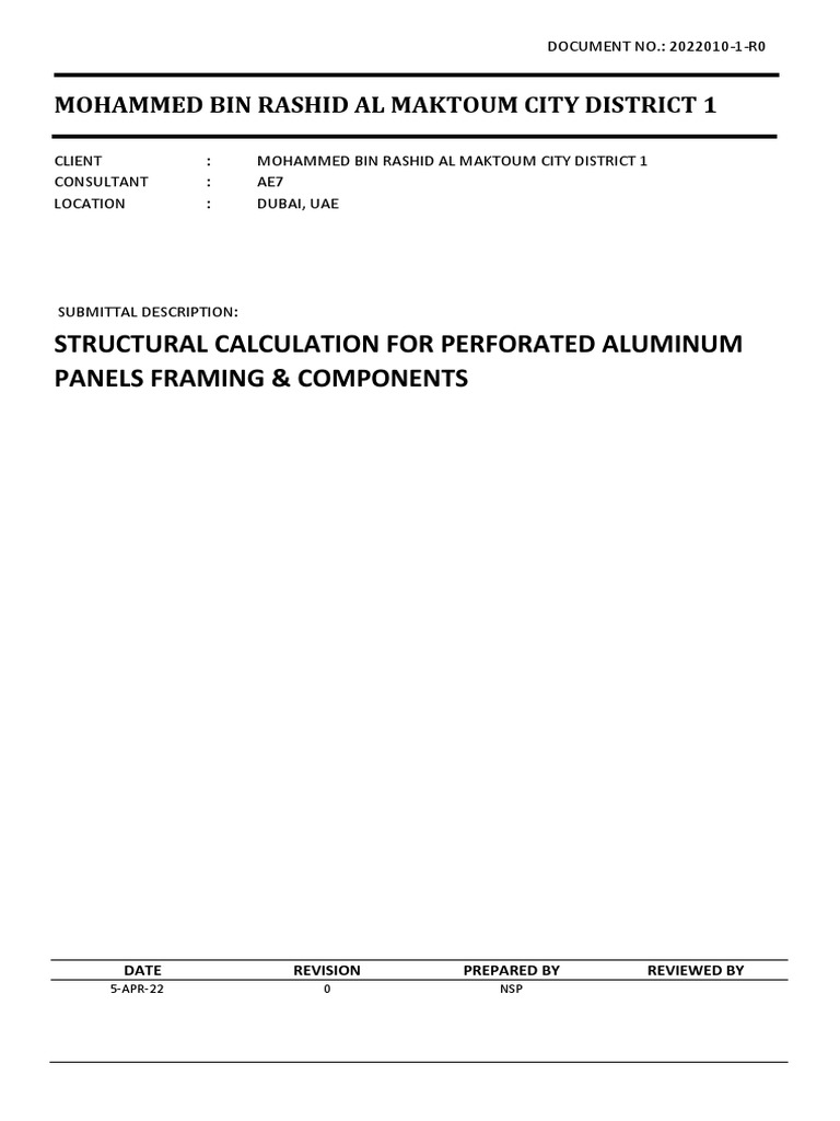 Structural Analysis of Perforated Cladding | PDF | Strength Of ...