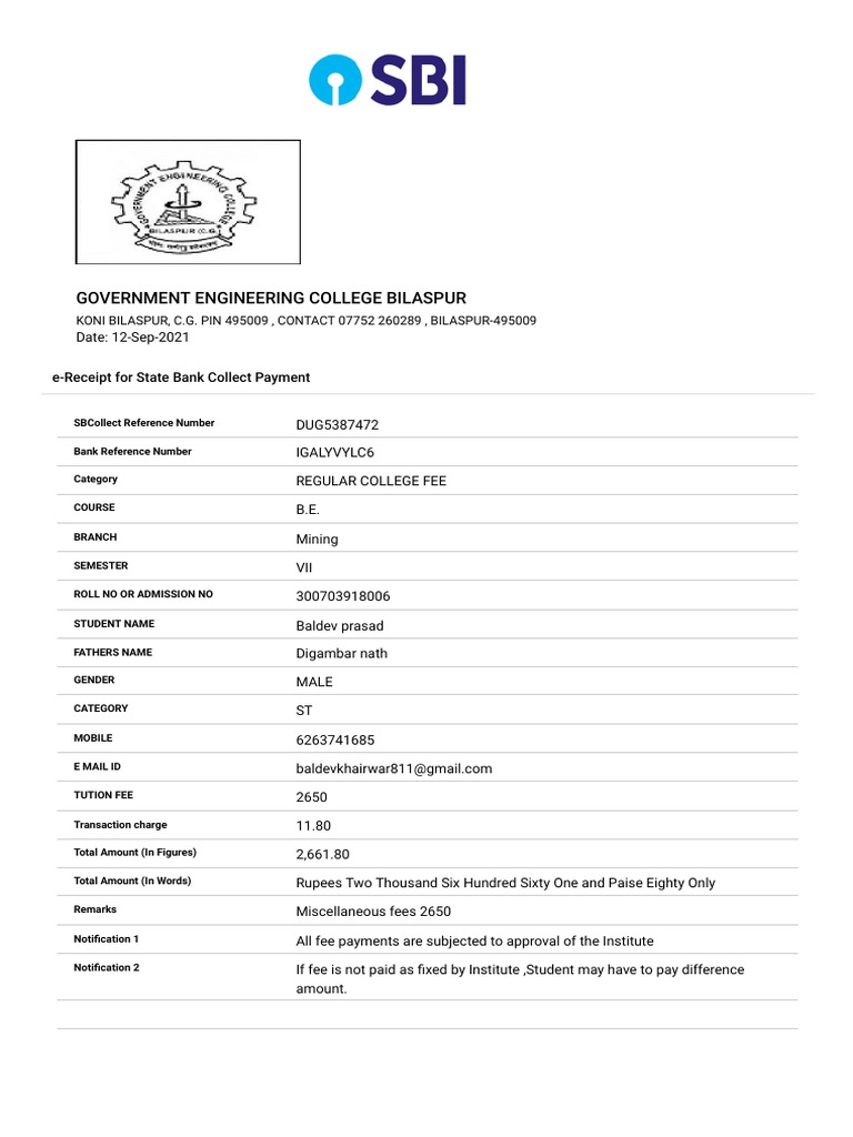 Government Engineering College Bilaspur KONI BILASPUR, C.G. PIN 495009