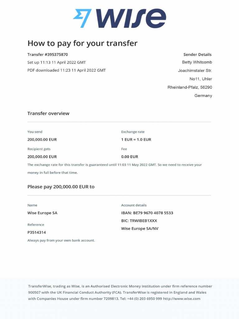 Wise Transfer PDF