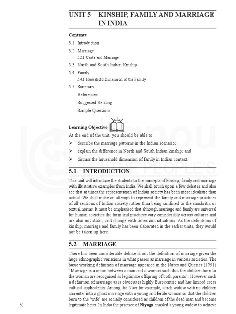 Kinship, Family, and Marriage in India | PDF | Family | Marriage