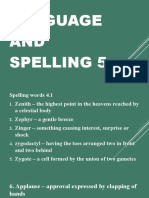 Language and Spelling Week 11