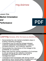 Lesson 1 Market Orientation & Performance