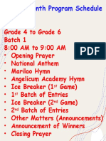 Career Month Program Schedule: Grade 4 To Grade 6 Batch 1 8:00 AM To 9:00 AM