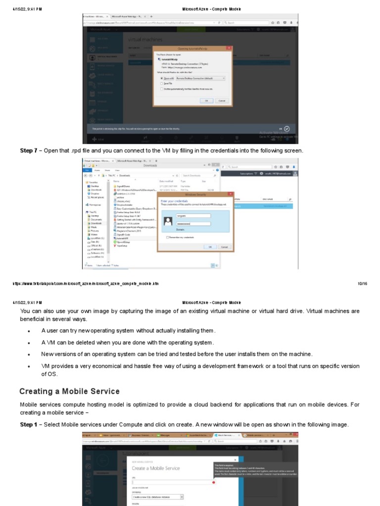 Microsoft Azure - Compute Module4 | PDF | Operating System | Virtual ...