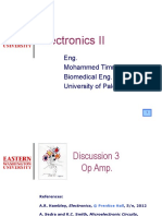 Electronics II: Eng. Mohammed Timraz Biomedical Eng. Dept. University of Palestine