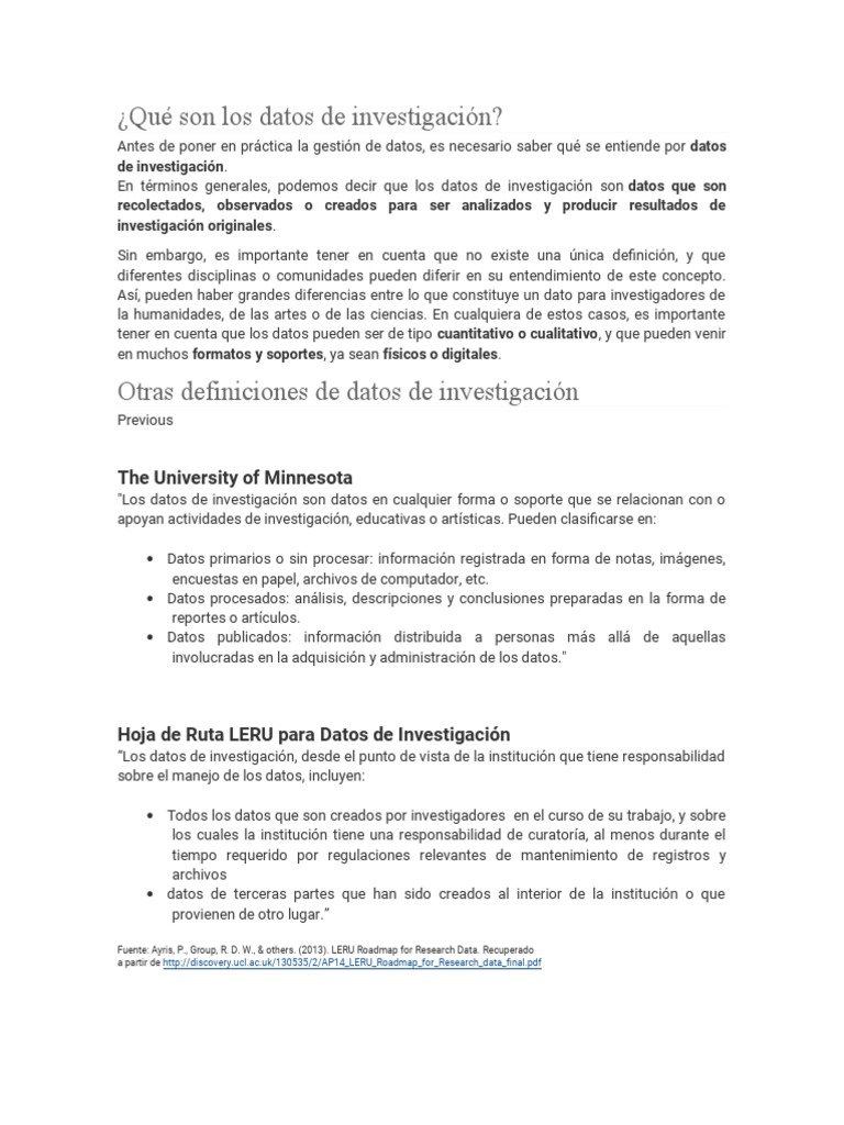Qué Son Los Datos de Investigación | PDF
