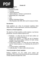 Module-III Banking Regulation: Course Outline