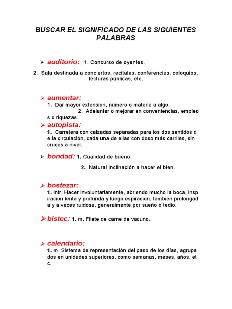 Buscar El Significado de Las Siguientes Palabras | PDF | Coma | Puntuación