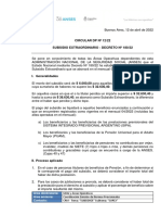 CIRCULAR DP #12-22 SUBSIDIO EXTRAORDINARIO - DECRETO No 180-22