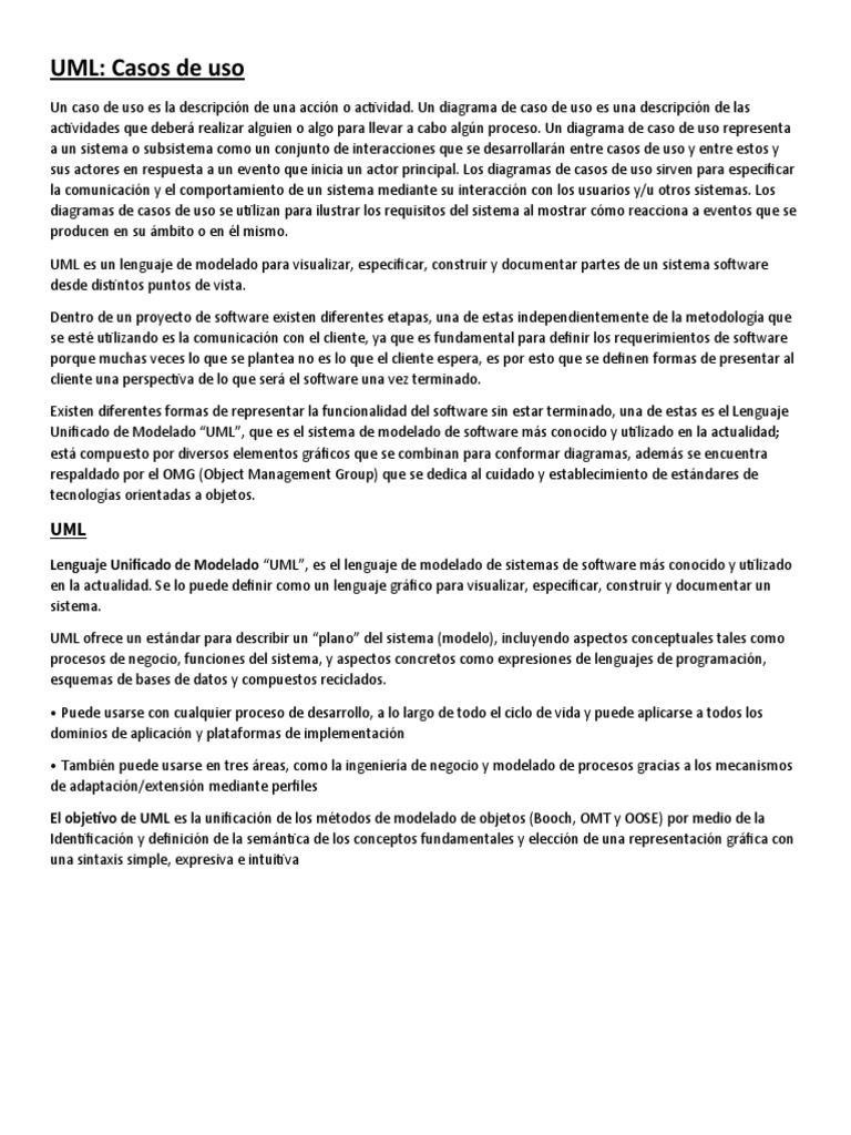 Diagrama de Casos de Uso en UML | PDF | Lenguaje de modelado unificado ...