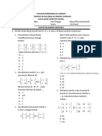 Sistem Pertidaksamaan dan Matriks pada Soal Ujian Akhir Semester Ganjil Mata Pelajaran Matematika Kelas XI