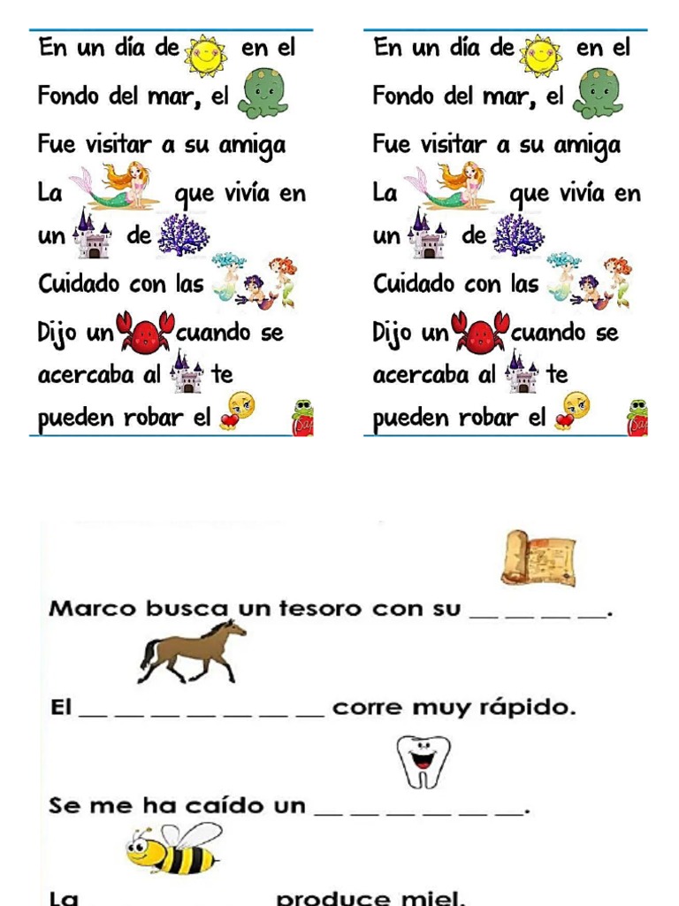 Oraciones Con Pictogramas | PDF