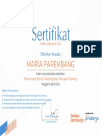 Maria Parembang: Merancang Bisnis Katering Bagi Manajer Katering