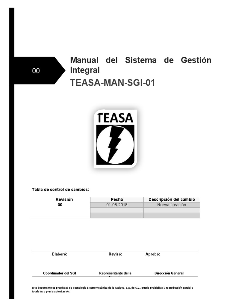Manual del Sistema de Gestión Integral | PDF | Calidad (comercial ...