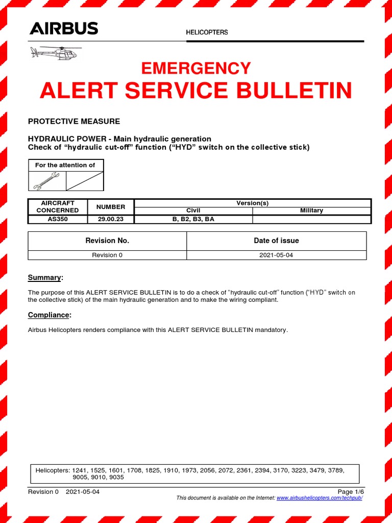 Alert Service Bulletin Emergency PDF Helicopter Transport