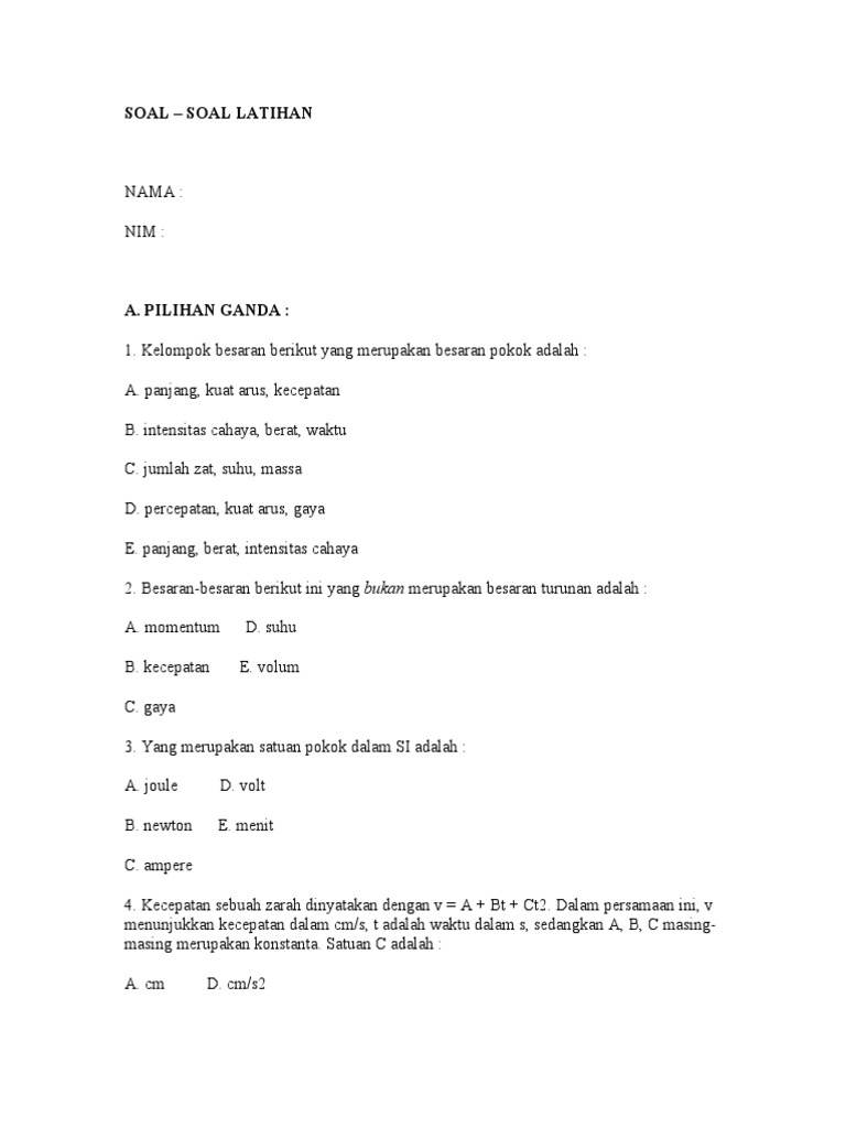 Soal Fistek Pdf