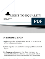 Right To Equality: Harshi Dwivedi Roll No.26