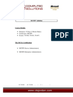 MCITP Syllabus: - Duration: 35 Days (3 Hours Daily) - Certificates: MCITP. - Exams: 70-646, 70-643, 70-647