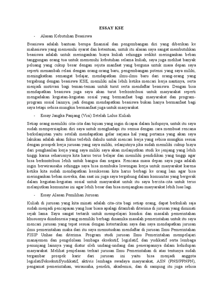 Essay Kse Pdf