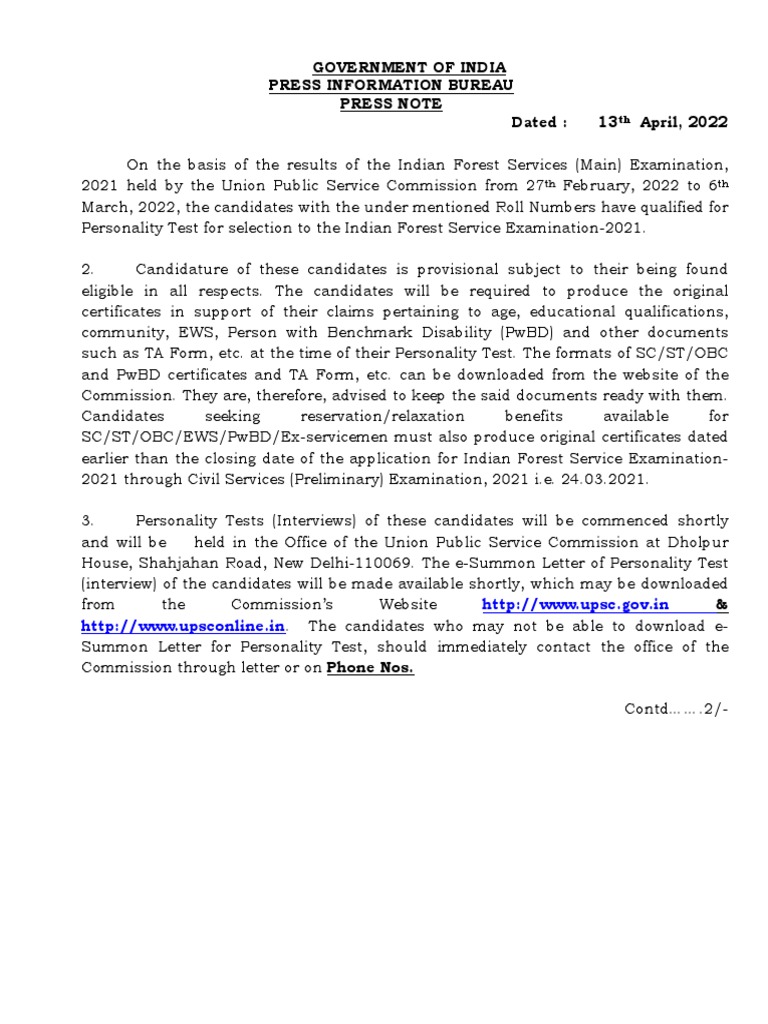 Government of India Press Information Bureau Press Note Dated: 13 April ...