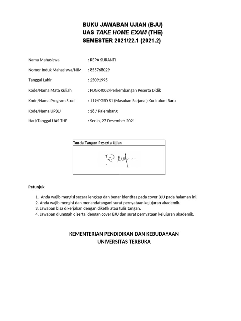BJU Umum Peserta Didik PDF