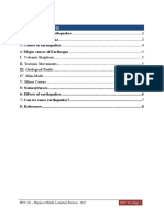 Table of Contents: Causes and Effects of Earthquakes