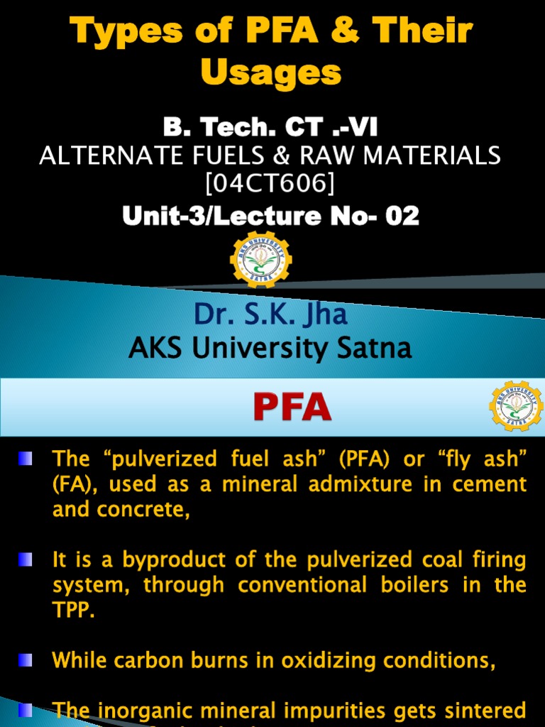 U3-02 Types of PFA and Its Usages | PDF | Fly Ash | Cement