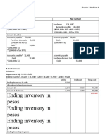 Ending Inventory in Pesos Ending Inventory in Pesos Ending Inventory in Pesos