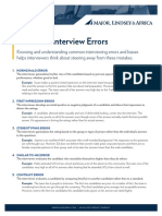 Common Interview Errors PDF