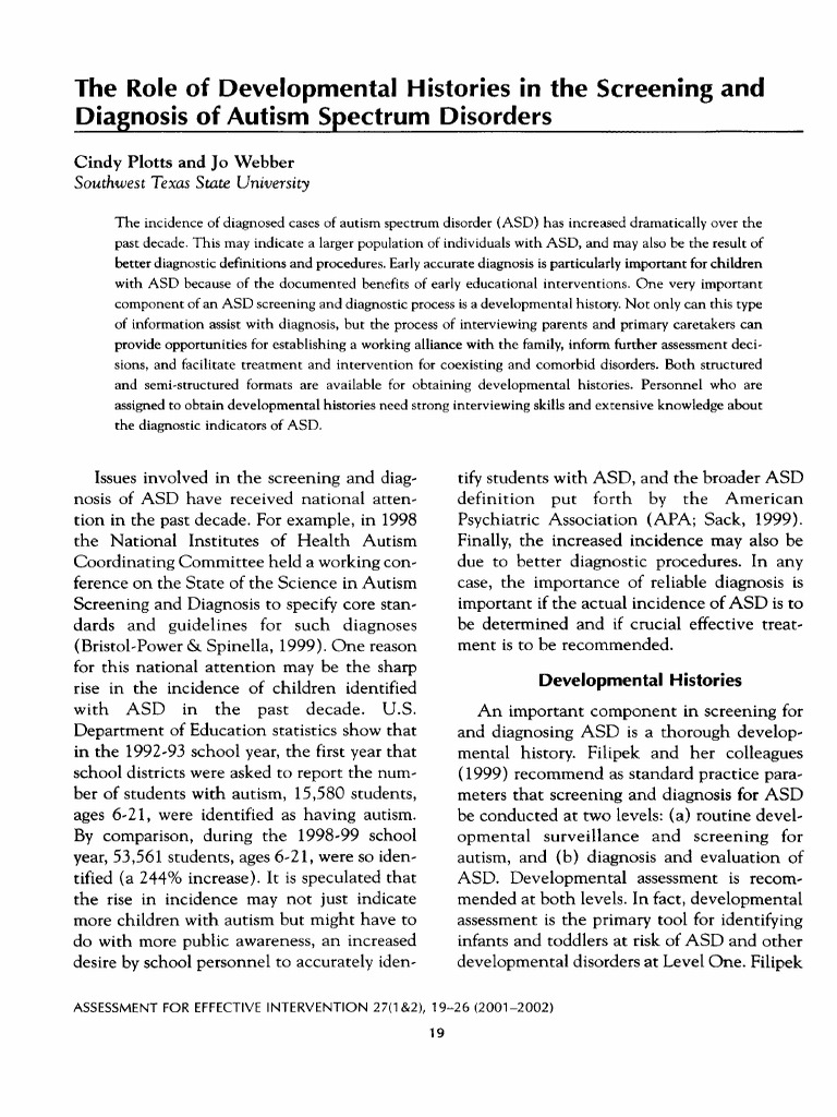 Developmental Screening Diagnosis: Spectrum | PDF | Autism Spectrum ...