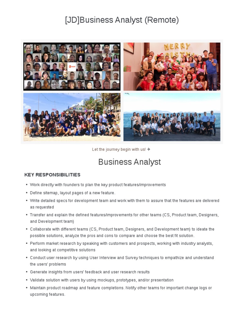 JD Business Analyst Remote 7loRBFYz | PDF | Agile Software Development ...